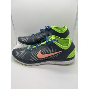 Nike Free 599268-400 Training Shoes Gray Orange Green Sneakers Mens Size 12
